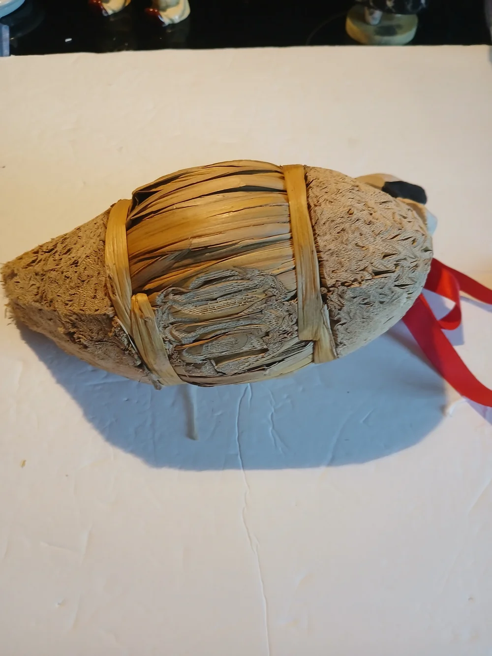 Source Unknown Rustic Woven Goose Décor in Black, Natural and Red